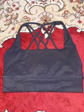 BuffBunny Black Strappy Crossback Sports Bra